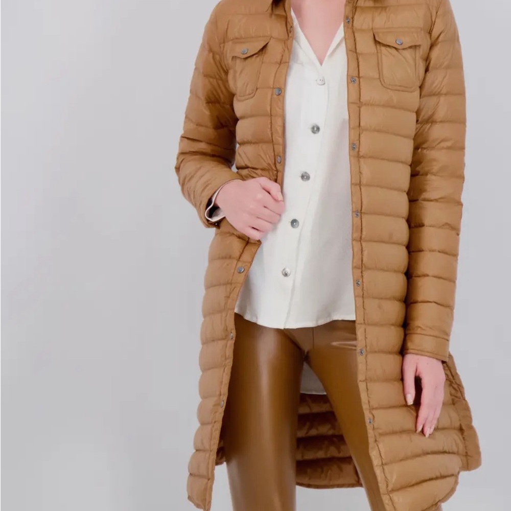 NWT Quilted Goose Down Long Puffer Jacket = Cotes of London